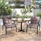 Costway Patio Chairs Set of 2/4/6 with Breathable Fabric & Metal Frame Armrests for Poolside Brown/Gay
